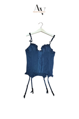 Black Satin Bustier Corset Top