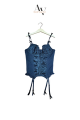 Black Satin Bustier Corset Top