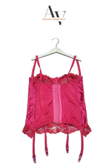 Gorgeous Red Lace Up Corset Top