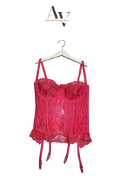 Gorgeous Red Lace Up Corset Top