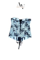Black And White Lace Corset Top