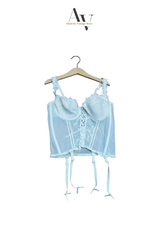 White Beautiful Coquette Mesh Corset Top