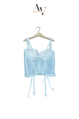 White Beautiful Coquette Mesh Corset Top