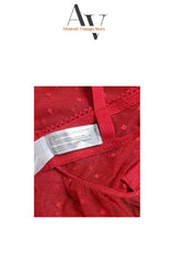 Red With White Frill Baby Doll