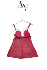 Red With White Frill Baby Doll