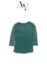 Hunter Green Draped Cow Mash Top