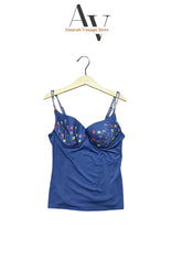 Blue Flower Embraided Camisole