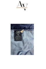 Blue Flared Jeans With Black Ript