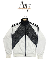 White With Black Adidas Track Jacket