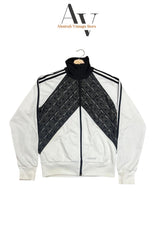 White With Black Adidas Track Jacket