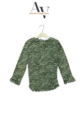 Green Zebra Print Mash Top