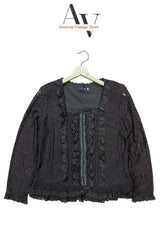 Brown Flutter Sleeve Mash Top