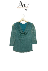 Hunter Green Draped Cow Mash Top