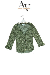 Green Zebra Print Mash Top