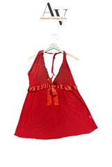 Red Lingerie With Halter Neck Top Lingeria