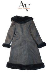 Coffee Color Black Fur Afghan Coat