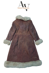 Long Reddish Brown With White Fur Afghan Coat
