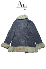 Long Dark Brown Shearling Afghan Coat