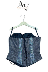 Black Sequin Corset Top