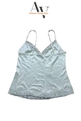 White Satin Lace Silk Top