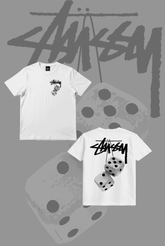 Stusy Grey Dice T-Shirt