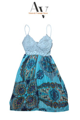 Blue lace Patterned Dress
