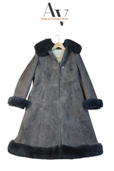 Coffee Color Black Fur Afghan Coat