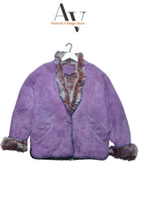 Pink Rose Shearling Afghan Coat