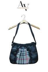 Burberry Y2k Black Lace And Grey Pocket Bag