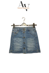 All Stains Button Down Denim Skirts