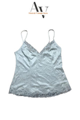 White Satin Lace Silk Top