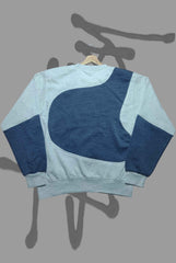 Stusy Light Blue Combination Patch Work Upgraded Sweats Shirts
