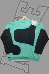 Nik Light Blue And Dark Blue Patch Work Sweats Shirts