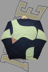 Nik Light Brown And Blue Patch Work Sweats Shirts