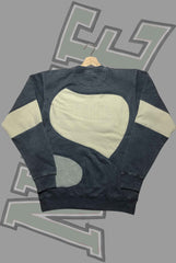 Nik Light Brown And Blue Patch Work V Sweats Shirts