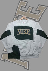 Nik Black And Gray Style Upgraded Patch Work V Sweats Shirts