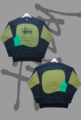 Stusy Mustard Patch Work Sweats Shirts