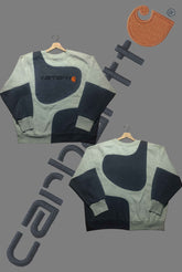 Carhart Black And Gray Patch Work Sweats Shirts