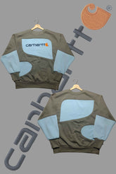 Carhart Light Blue And Green Patch Work Sweats Shirts