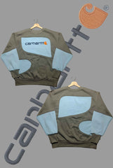 Carhart Light Blue And Green Patch Work Sweats Shirts