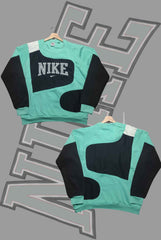 Nik Light Blue And Dark Blue Patch Work Sweats Shirts