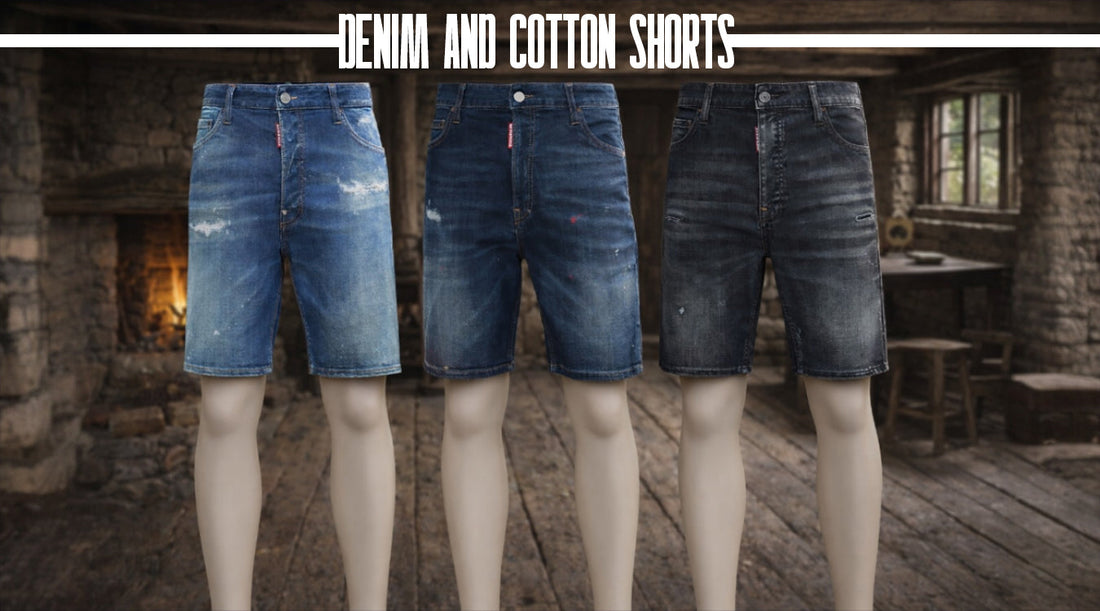 Denim And Cotton Shorts