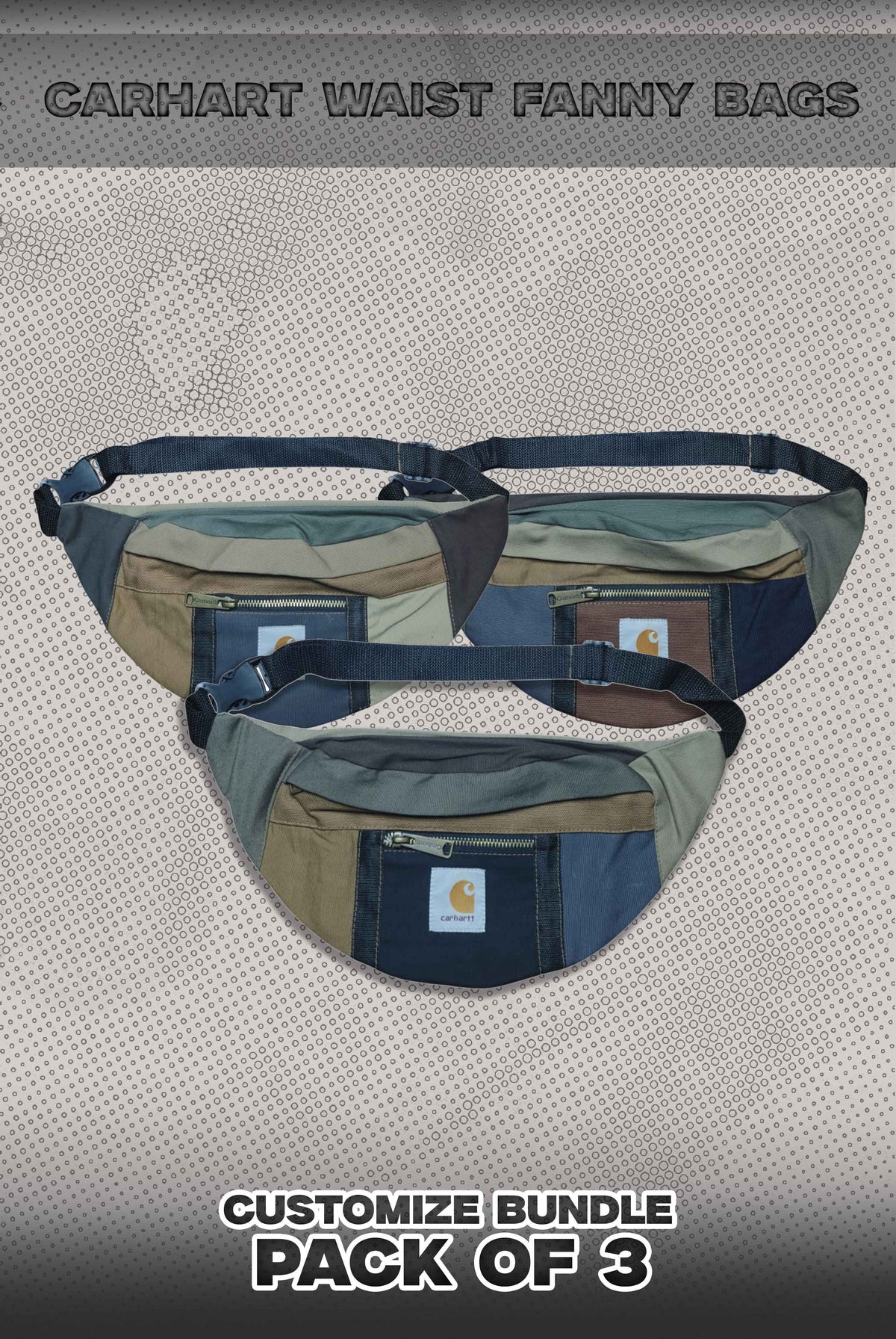 Carhart Pack Of 3 Waist Fanny Bags Bundle