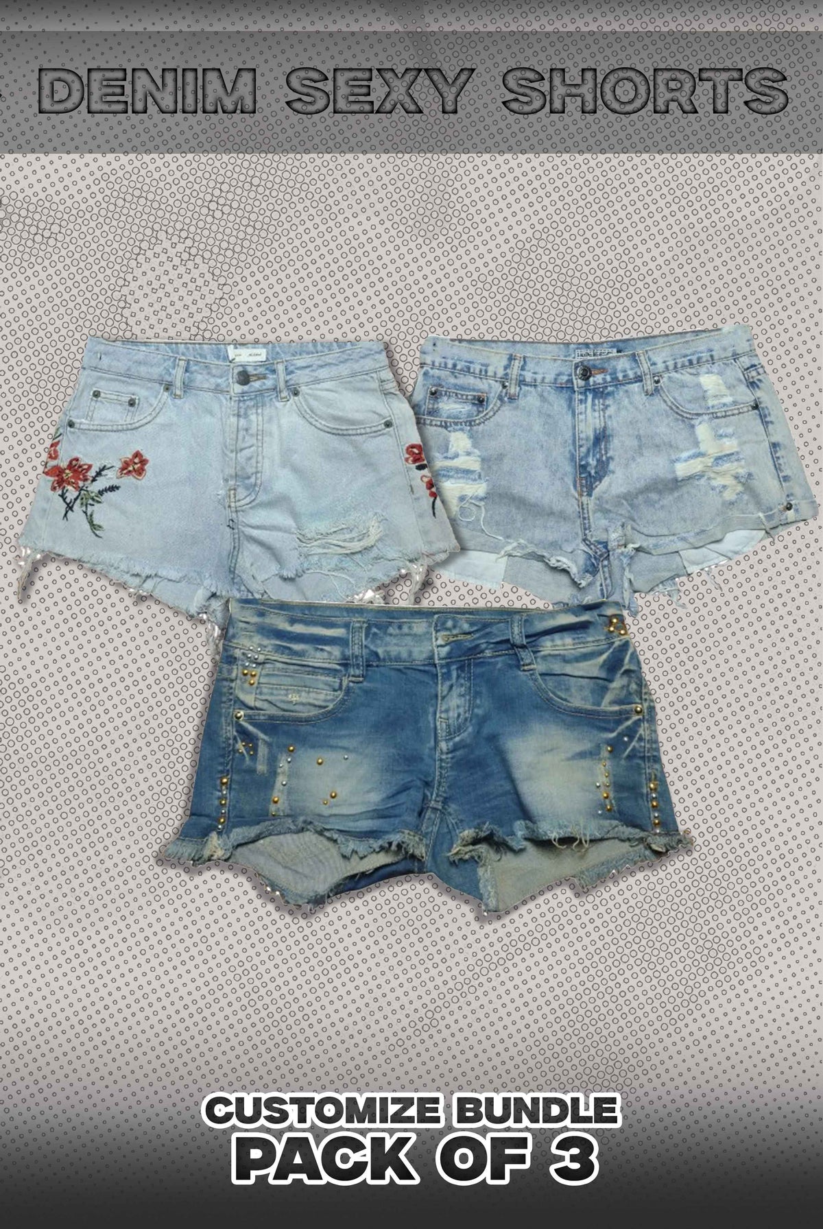 Pack Of 3 Denim And Sexy Shorts Bundle