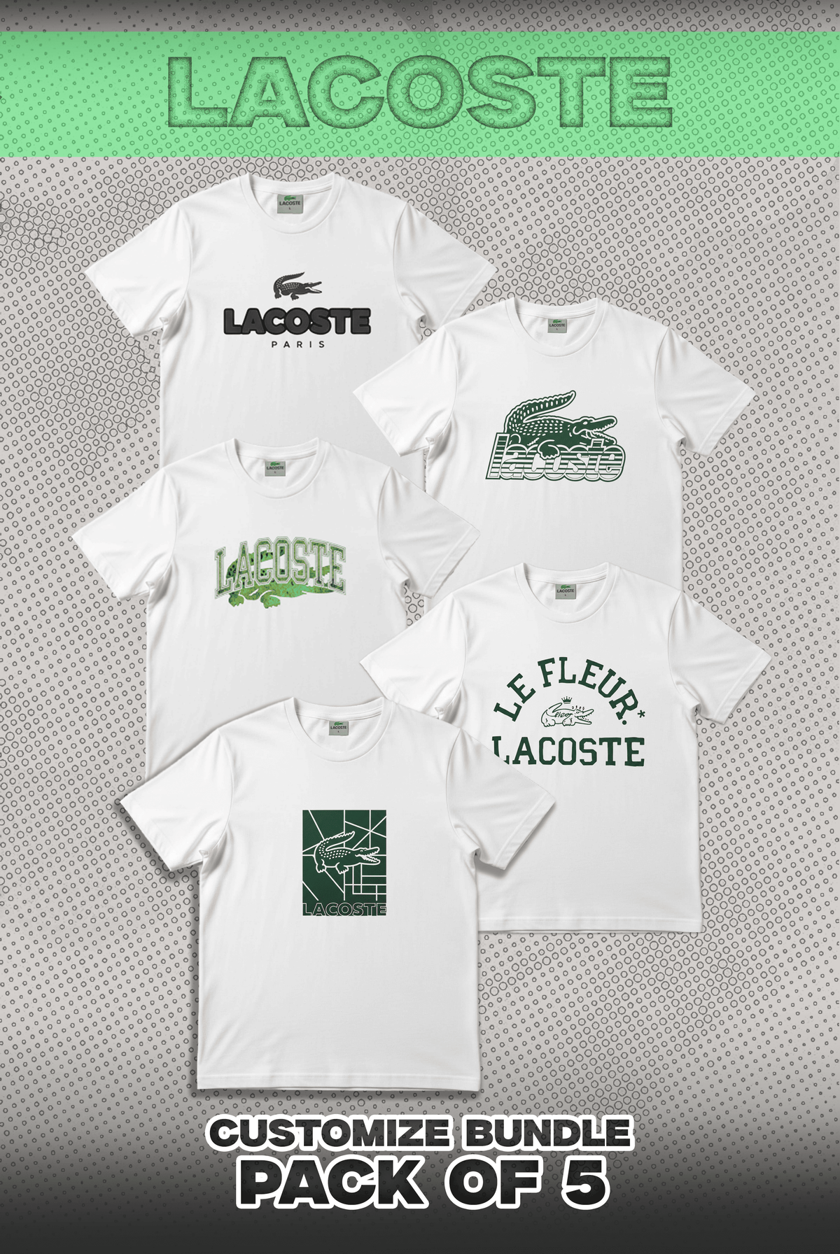 Lacosta Pack Of 5 T Shirts Bundle