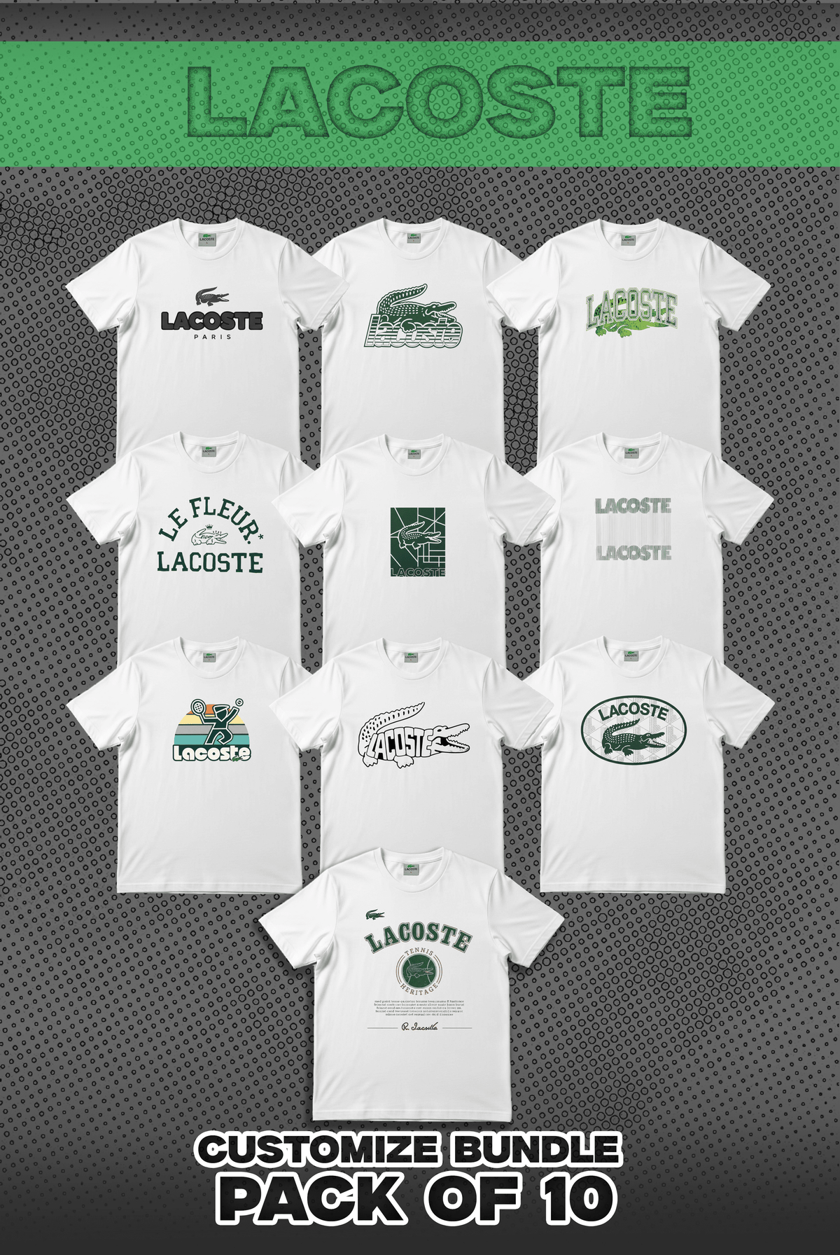 Lacosta Pack Of 10 T Shirts Bundle