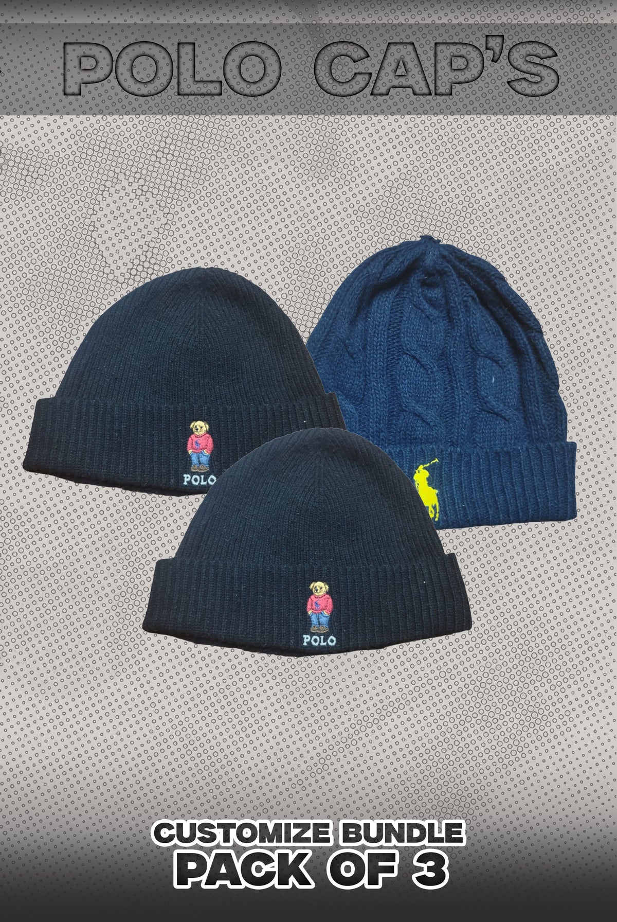 Polo Pack Of 3 Caps Bundle