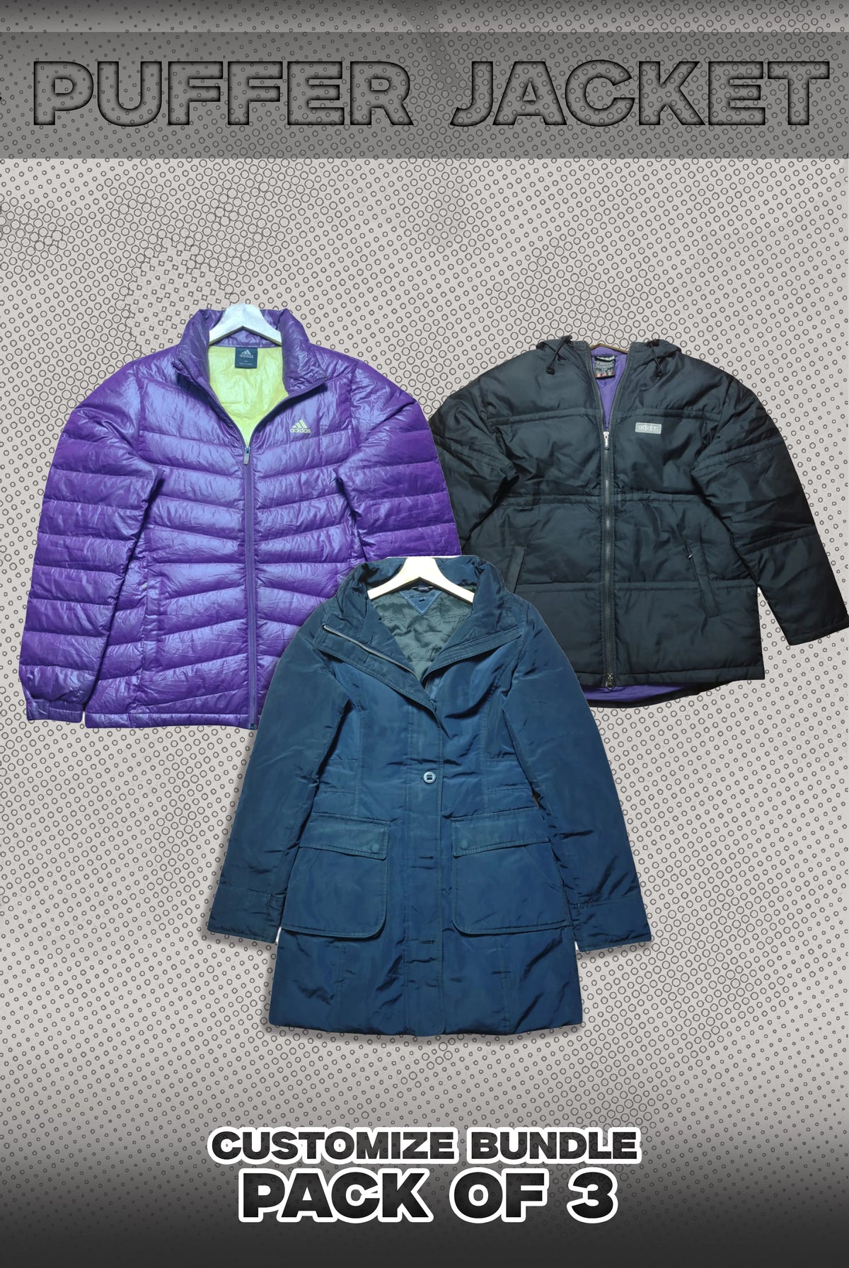 Pack Of 3 Puffer Jackets Bundle