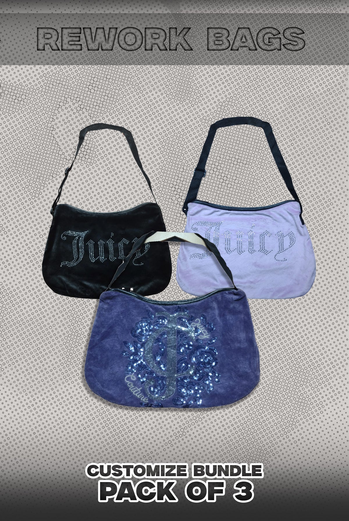 Juicy Couture Pack Of 3 Rework Bags Bundle