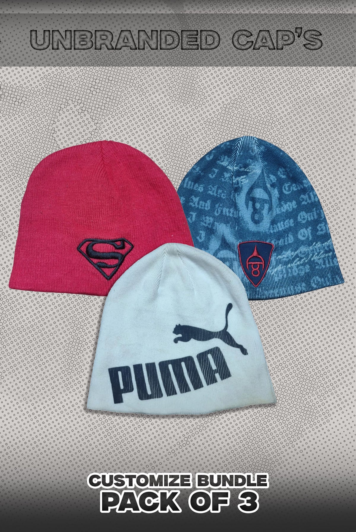 Pack Of 3 Unbranded Caps Bundle